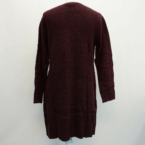 Style & Co Cable Knit Sweater Dress Purple Black L - Picture 3 of 8